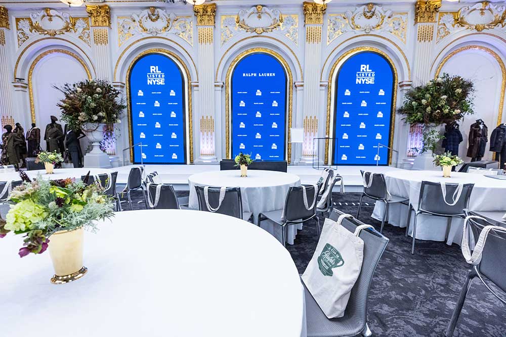 NYSE Board Room set up for Ralph Lauren reception